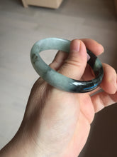 Load image into Gallery viewer, 47mm Certified Type A 100% Natural dark green Jadeite Jade oval bangle AH93-4483
