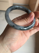 Load image into Gallery viewer, 52.4mm Certified 100% natural Type A black/white oval jadeite jade bangle AF93-2676
