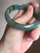 Load image into Gallery viewer, 54.5mm certified 100% natural dark green black jadeite jade bangle AS87-7064
