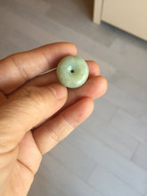 Load image into Gallery viewer, 17-19 mm Type A 100% Natural Sunny green/light green/white/purple Jadeite Jade Safety Guardian Button donuts Pendant group PB120
