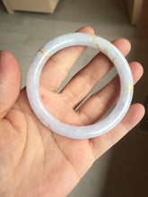 Load image into Gallery viewer, 56mm 100% Natural type A light purple white carved and golden-painted round cut Jadeite Jade bangle PA175-9116
