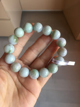 Load image into Gallery viewer, 13.2mm 100% natural type A dark green gray jadeite jade beads bracelet group AT103
