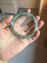 Load image into Gallery viewer, 55mm Certified Type A 100% Natural icy watery light green/dark green/black round cut Jadeite bangle PD109-8541
