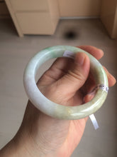 Load image into Gallery viewer, Reserved! Please don&#39;t order. Thanks. 55.5mm Certified 100% natural Type A sunny green/purple/yellow (FU LU SHOU) jadeite jade bangle AM74-5349
