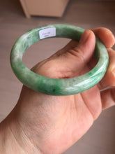 Load image into Gallery viewer, 59mm certified Type A 100% Natural sunny green white gray Jadeite Jade bangle BS80-9893
