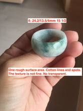 Load image into Gallery viewer, 100% natural type A light green white purple broad jadeite jade band ring thumb ring Pb53
