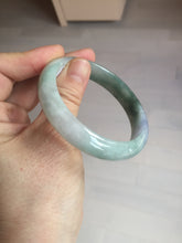 Load image into Gallery viewer, 54.5mm certified 100% natural icy watery oily dark green purple jadeite jade bangle BH87-9118
