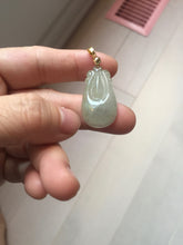 Load image into Gallery viewer, 100% Natural type A icy watery light green/gray Jadeite Jade seashell (福贝)  pendant F150
