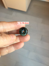 Load image into Gallery viewer, Type A 100% Natural dark green black Jadeite Safety Guardian Button donuts pendant PD187

