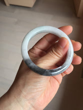 Load image into Gallery viewer, 51.5mm certified Type A 100% Natural black white light green (WuJi) Half Mountain, Half Water(半山半水) Jadeite Jade bangle PB158-5849
