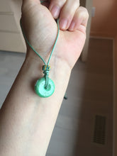 Load image into Gallery viewer, 17-19 mm Type A 100% Natural Sunny green/light green/white/purple Jadeite Jade Safety Guardian Button donuts Pendant group PB120
