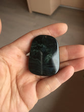 Load image into Gallery viewer, 100% Natural clear dark green/black jadeite jade(Mocui, 墨翠) dragon Pendant/handhold worry stone BL128
