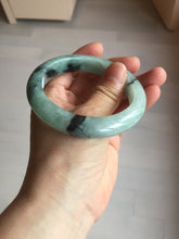 Load image into Gallery viewer, 56.5mm Certified Type A 100% Natural icy watery light green dark green chubby Jadeite Jade bangle BP36-8907
