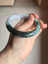 Load image into Gallery viewer, 57.9mm 100% Natural type A dark greenpurple carved and golden-painted Jadeite Jade bangle BP168-0261
