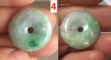 Load image into Gallery viewer, 19.3-22.4mm Type A 100% Natural sunny green/purple/gray Jadeite Jade Safety Guardian Button donuts Pendant group BL147
