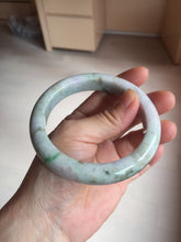 Load image into Gallery viewer, 58.5mm Certified Type A 100% Natural light green/sunny green/brown/black/purple(Rocky Mountain Dusk) chubby Jadeite bangle PD89-1092
