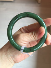 Load image into Gallery viewer, 57.5mm certified 100% Natural dark green black (碧玉) nephrite Jade bangle HN12-1581
