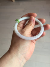 Load image into Gallery viewer, 55.7mm certified 100% natural green/white/purple round cut jadeite jade bangle E52-5262
