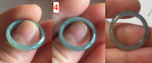 Load image into Gallery viewer, 17.1mm 6 3/4 100% natural type A icy watery green/blue icy watery Guatemala jadeite jade band ring group AQ86
