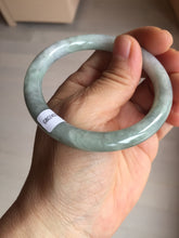 Load image into Gallery viewer, 53.8mm certified 100% natural Type A light green gray black purple round cut  jadeite jade bangle Q133-2853
