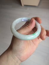 Load image into Gallery viewer, 53.2mm certificated Type A 100% Natural sunny green white(白底青) Jadeite Jade bangle BN74-3873
