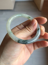 Load image into Gallery viewer, 51.5mm certified Type A 100% Natural icy watery yellow black(WuJi) oval round cut Jadeite Jade bangle BM116-2669
