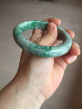 Load image into Gallery viewer, 60.5mm certified Type A 100% Natural sunny green gray black Jadeite Jade bangle BS82-9879
