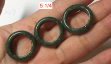 Load image into Gallery viewer, Size 2 1/2-8 100% natural type A oily dark green/black jadeite jade band ring AX158
