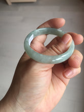 Load image into Gallery viewer, 49mm certified Type A 100% Natural icy watery light green oval Jadeite Jade bangle BQ11-3802
