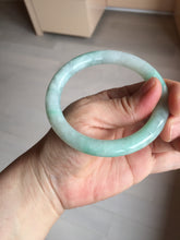 Load image into Gallery viewer, 56.5mm 100% natural type A white/sunny green round cut jadeite jade bangle BL108
