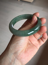 Load image into Gallery viewer, 57.5mm Certified 100% natural Type A icy watery oily dark green/gray(老油青) jadeite jade bangle PB160-0372
