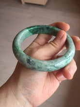 Load image into Gallery viewer, 60.5mm certified Type A 100% Natural sunny green gray black Jadeite Jade bangle BS81-9872
