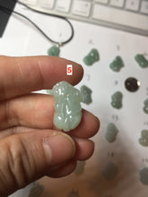 Load image into Gallery viewer, 100% natural type A icy watery jadeite jade green/white 3D PiXiu(貔貅) pendant necklace F160
