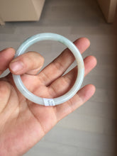 Load image into Gallery viewer, 56mm Certified Type A 100% Natural light green purple slim round cut Jadeite bangle PB175-9123

