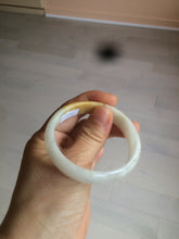 Load image into Gallery viewer, 50mm Certified Type A 100% Natural yellow/white oval shape Jadeite Jade bangle AY16-0762
