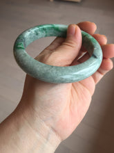 Load image into Gallery viewer, 60.5mm certified Type A 100% Natural sunny green gray black Jadeite Jade bangle BS82-9879
