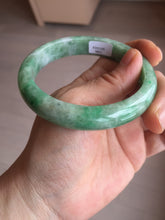 Load image into Gallery viewer, 59mm certified Type A 100% Natural sunny green white gray Jadeite Jade bangle BS80-9893
