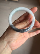 Load image into Gallery viewer, 51.5mm certified Type A 100% Natural black white light green (WuJi) Half Mountain, Half Water(半山半水) Jadeite Jade bangle PB158-5849

