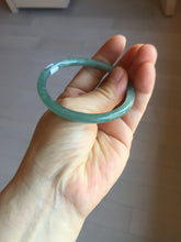 Load image into Gallery viewer, 54.5mm Certified Type A 100% Natural icy watery deep sea dark green/blue/gray/black Guatemala slim round cut Jadeite bangle PB140-8148
