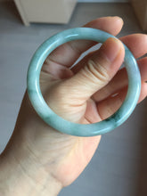 Load image into Gallery viewer, 55.8mm Certified Type A 100% Natural green/blue with green floating flowers slim round cut Jadeite bangle PB237-9550
