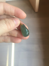 Load image into Gallery viewer, 100% Natural type A dark green/black/gary Jadeite Jade belssed melon pendant PC124-5
