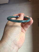 Load image into Gallery viewer, 58mm Certified Type A 100% Natural dark green/blue/gray Guatemala slim round cut Jadeite bangle PA140-8838

