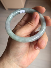 Load image into Gallery viewer, 53.8mm certified 100% natural Type A light green gray black purple round cut  jadeite jade bangle Q133-2853
