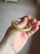 Load image into Gallery viewer, 49mm certified 100% natural Type A yellow brown slim jadeite jade bangle Pb61-3863
