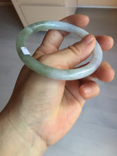 Load image into Gallery viewer, 55mm Certified Type A 100% Natural green white slim round cut Jadeite Jade bangle Y169-3693
