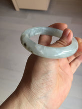 Load image into Gallery viewer, 54.5mm 100% natural type A icy watery light green/brown/black seaweed jadeite jade bangle Y154-5248
