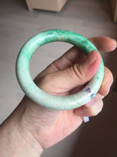 Load image into Gallery viewer, 56.5mm certified 100% natural sunny green yellow chubby jadeite jade bangle AS89-7058
