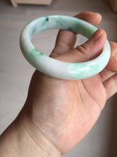 Load image into Gallery viewer, 58mm Certified Type A 100% Natural sunny green/white Jadeite Jade bangle BN16-7069
