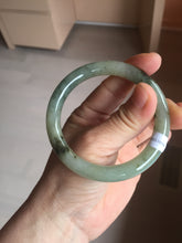 Load image into Gallery viewer, 54.3mm Certified type A 100% Natural green dark green floating seaweed round cut Jadeite bangle PC139-6618
