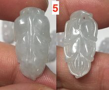 Load image into Gallery viewer, 100% natural type A icy watery white purple green jadeite jade  leaf pendant group F157
